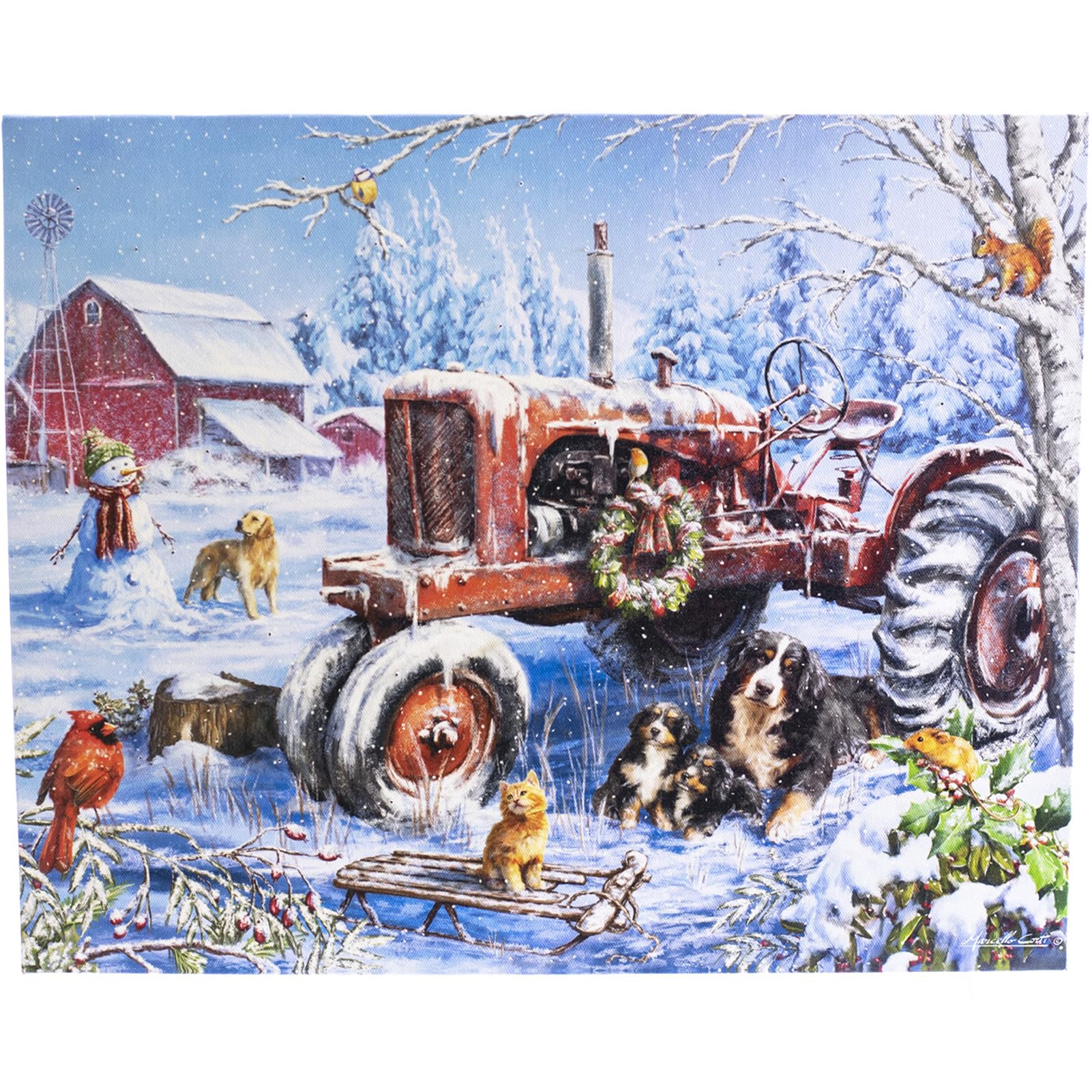 Amazon.com: LED Lighted Wall Canvas Art with Timer, Tractor and